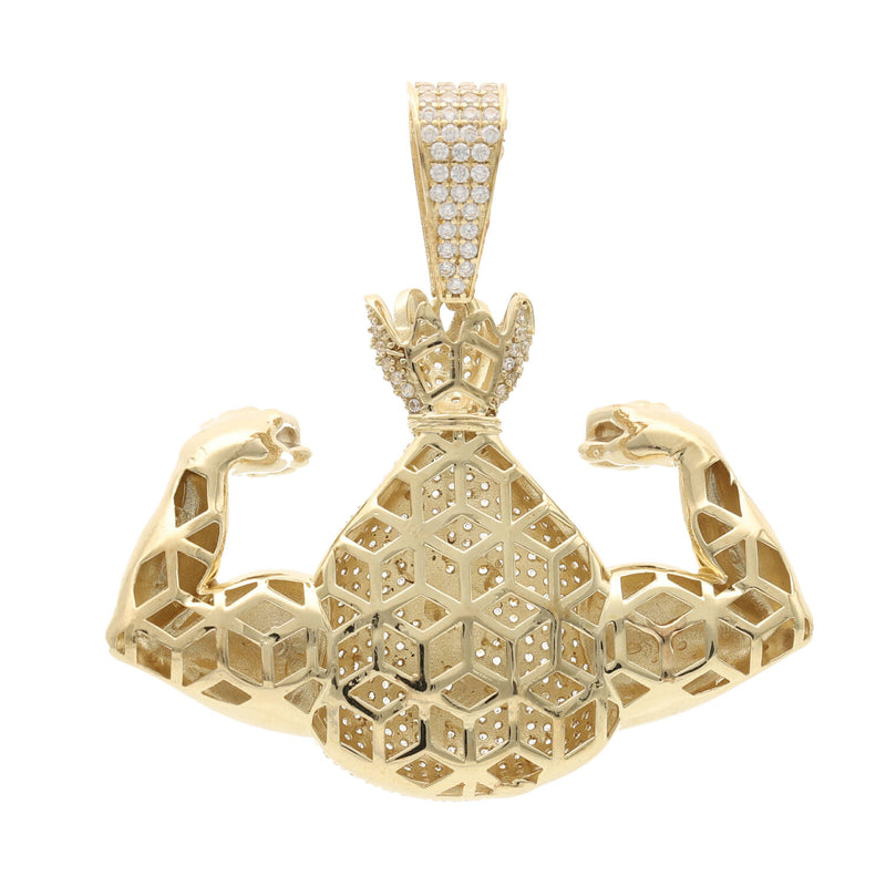 10 Karat Cz Money Bag Power Charm
