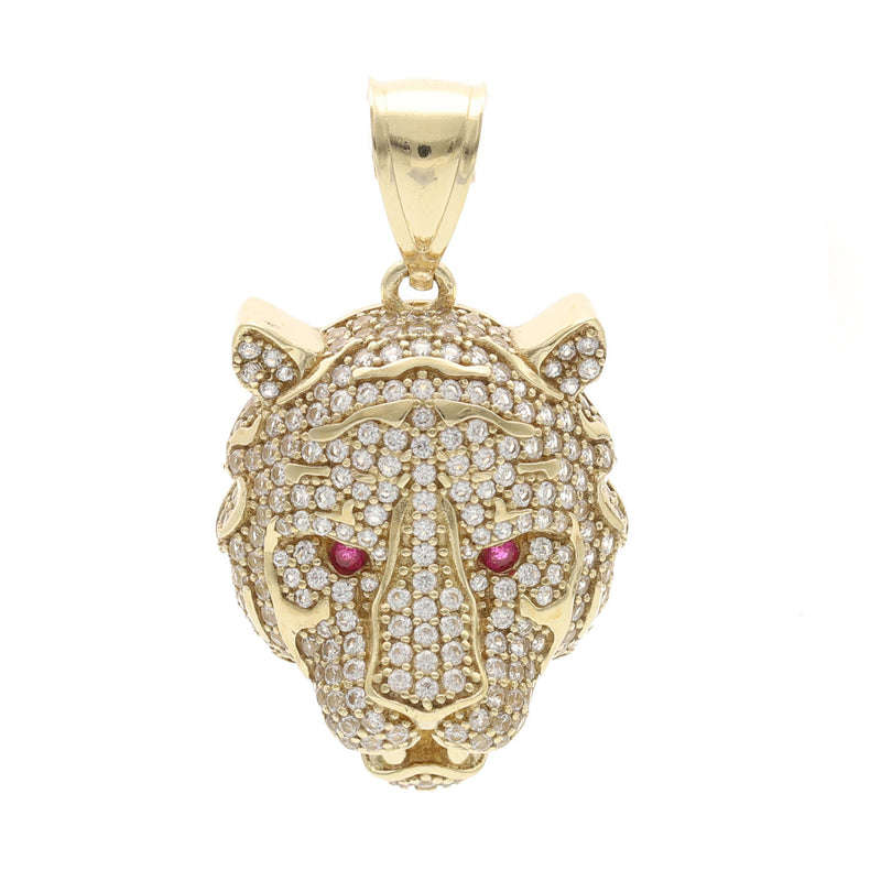 14 Karat & cz Tiger Charm