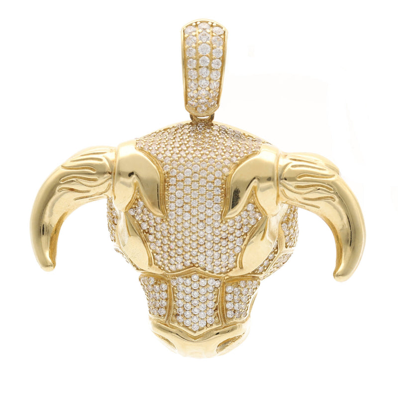 14 Karat Gold & Zirconium 3D Bull Charm