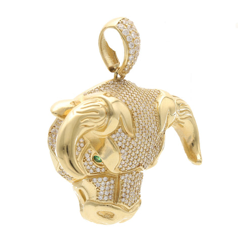 14 Karat Gold & Zirconium 3D Bull Charm