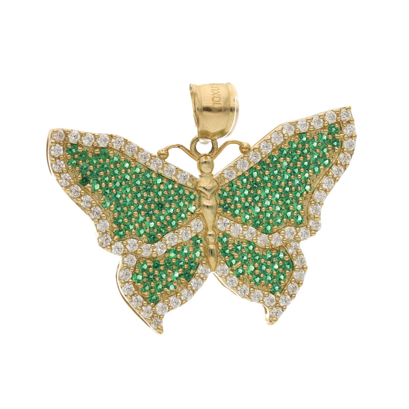 10 Karat Gold & Green CZ Butterfly Charm