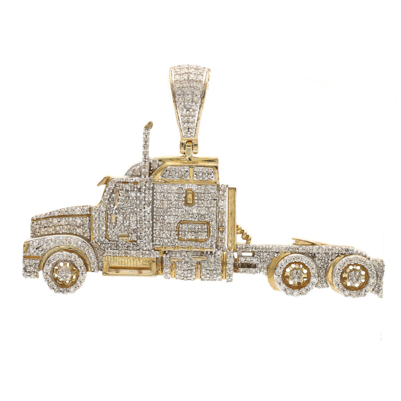10 karat Gold 1 1/4 ctw Diamond Truck Charm