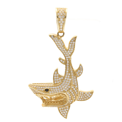 14 Karat Gold & Cz Shark Charm