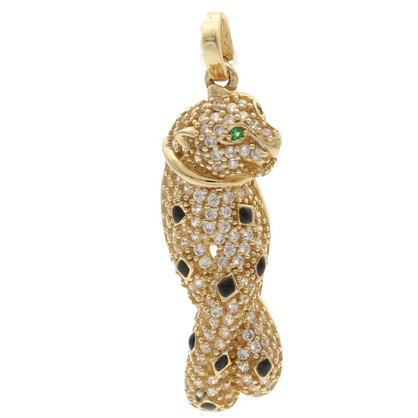 14 Karat Gold & Cz Leopard Charm
