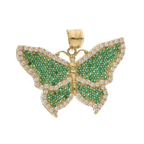 10 Karat Gold & Green CZ Butterfly Charm