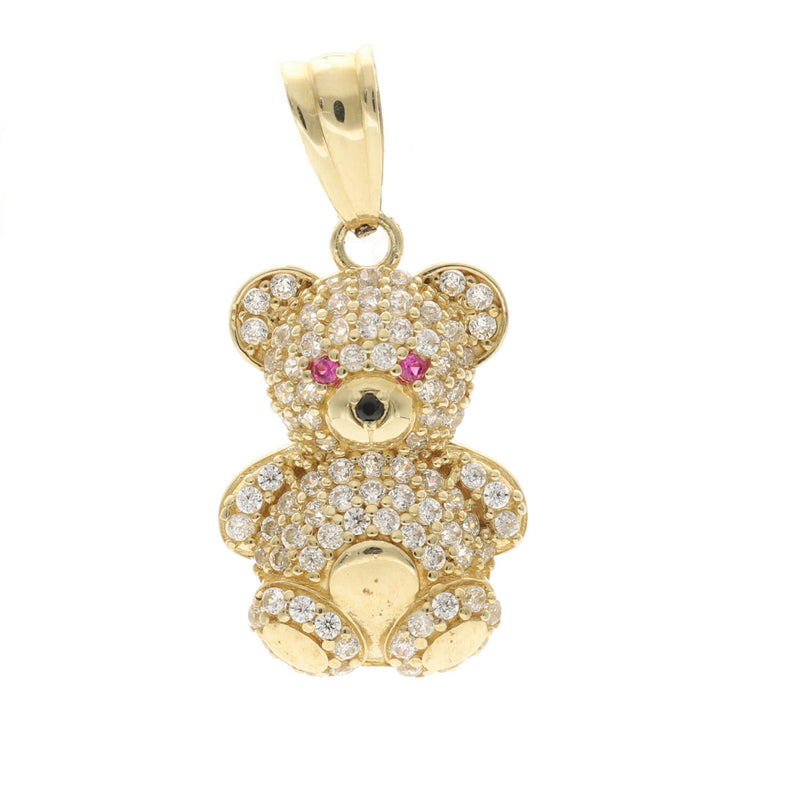 10 Karat Gold &  CZ Mini  Teddy Bear Charm