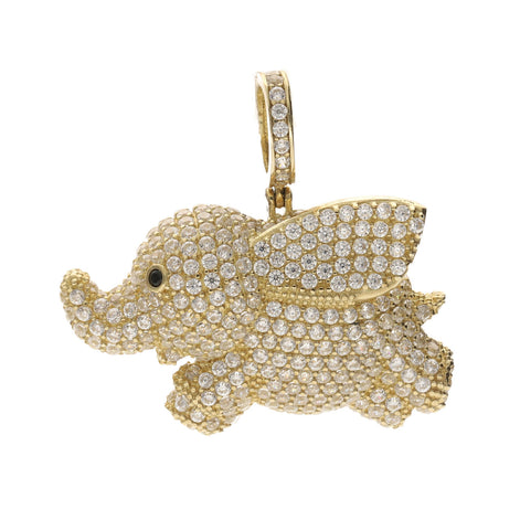 10 Karat Gold & CZ Elephant Charm