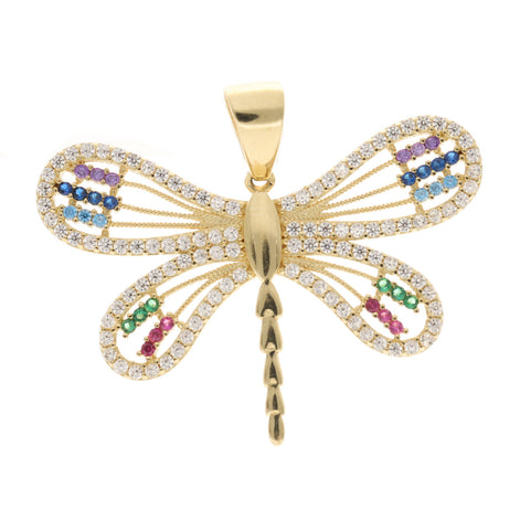 14 Karat Gold Colorful Dragonfly Charm