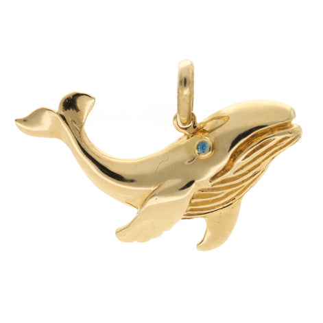 14 Karat Gold & cz Whale Charm
