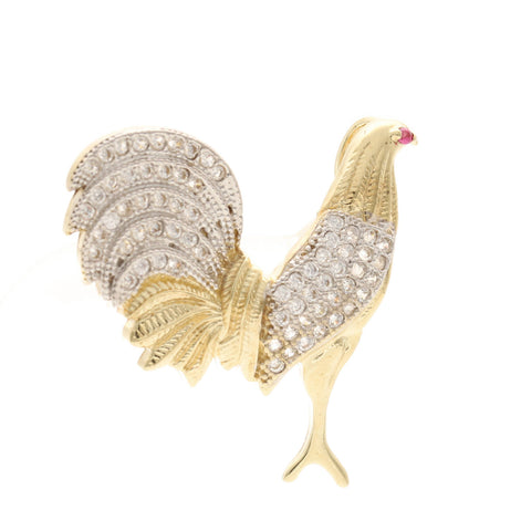 10 Karat Gold & Cz Rooster Charm