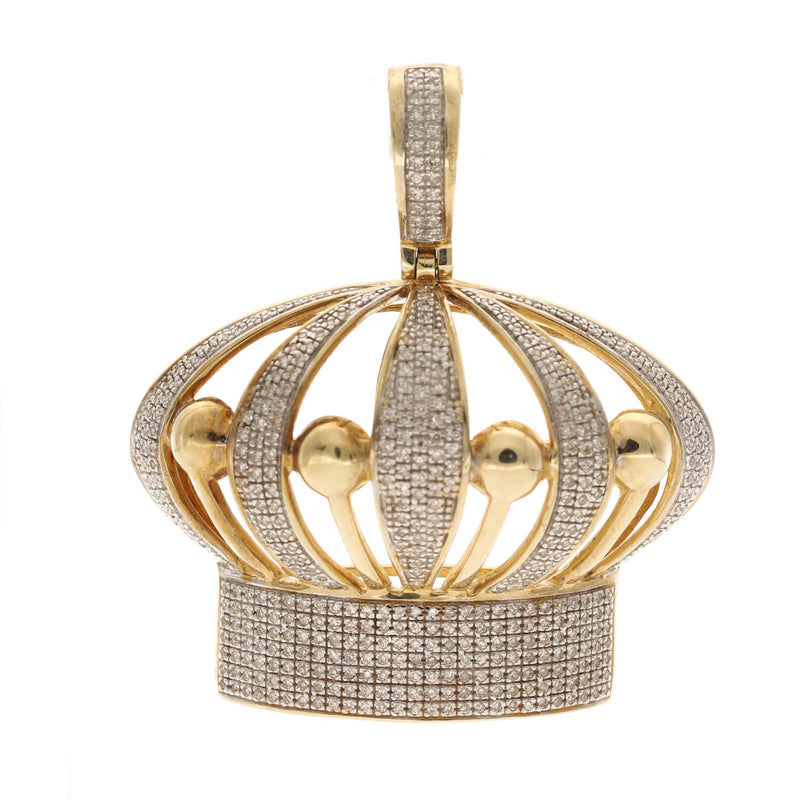 10 Karat 0.90 Ctw Diamond Puffed Crown Charm