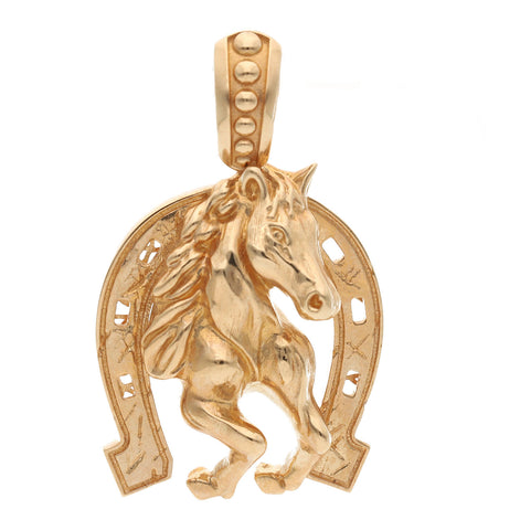 10 Karat Rose Gold Horse & HorseShoe Charm