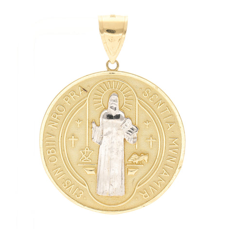Real Gold Two Tone St Benito Abad Charm
