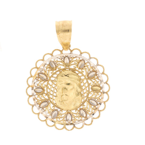 10 Karat Gold Filigrana Jesus Face Medal