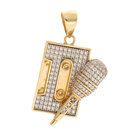 10 Karat Gold Cz Cassette Charm