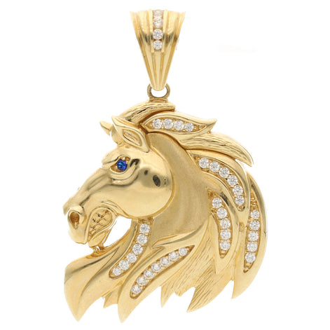 14 Karat Gold & Cz Wild Horse Charm