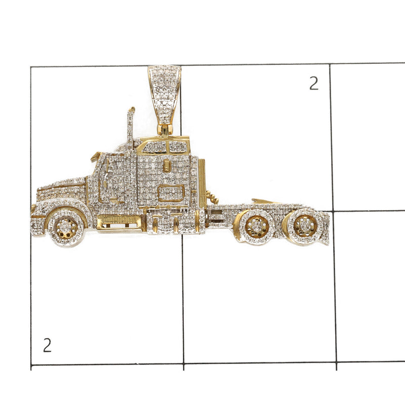 10 karat Gold 1 1/4 ctw Diamond Truck Charm