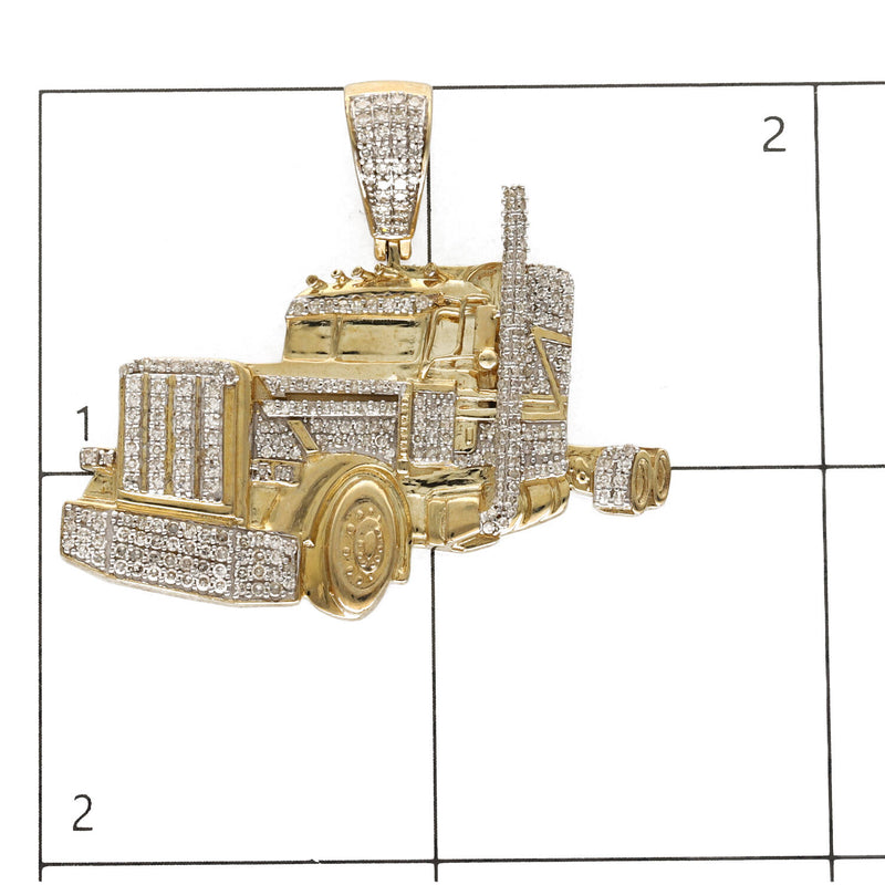 10 Karat Gold 7/8 ctw Diamond Truck Charm