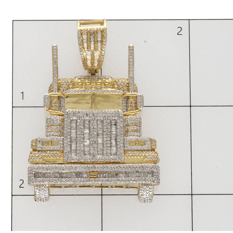 10 Karat Gold 2.50CTW Truck Diamond Charm