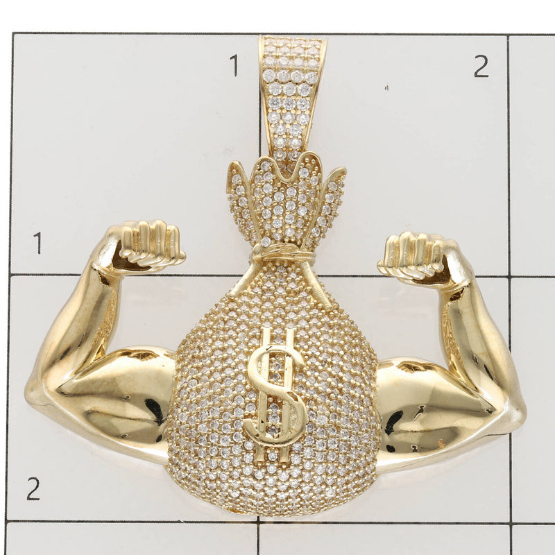 10 Karat Cz Money Bag Power Charm