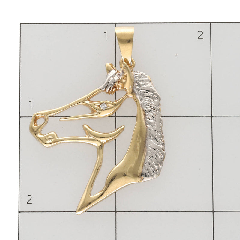 10 Karat Gold Two Tone Horse Charm