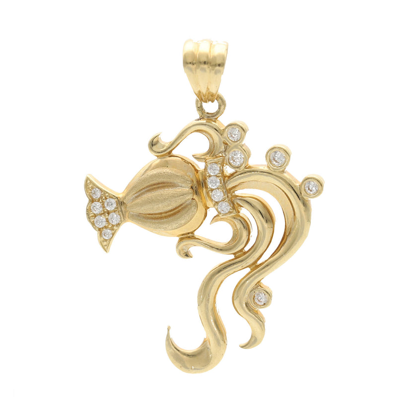 14 Karat Gold & Cz Aquarius Charm