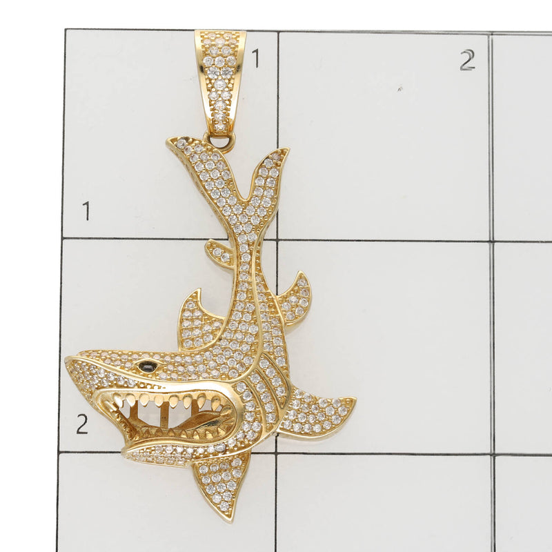 14 Karat Gold & Cz Shark Charm