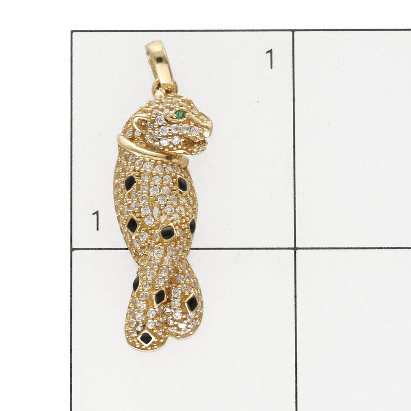 14 Karat Gold & Cz Leopard Charm