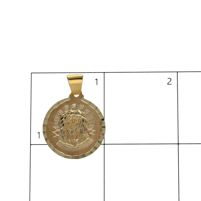 10 Karat Gold  Diamond Cut Jesus Face Medal