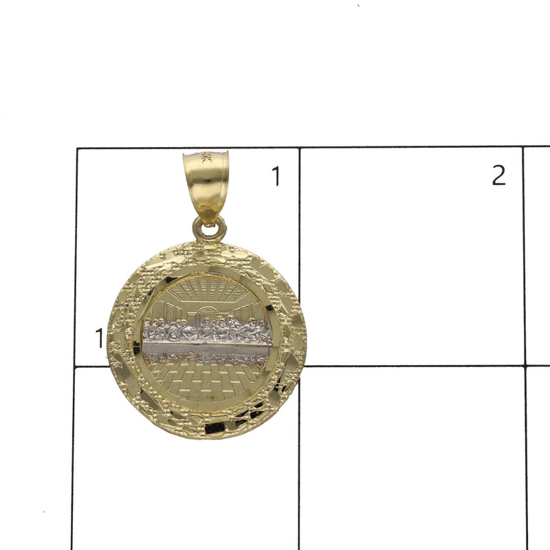 10 Karat Gold two Tone Nugget Style Last Supper Medal