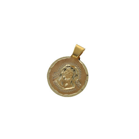 10 Karat Gold  Diamond Cut Jesus Face Medal