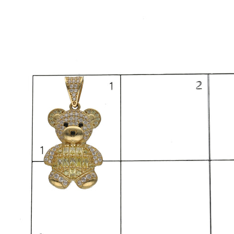 10 Karat Gold & Yellow CZ Teddy Bear Charm