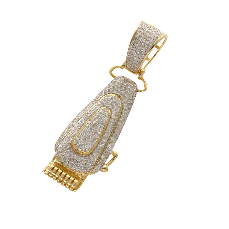 10 Karat Gold 1.15 ctw Diamond Barber Clippers Charm