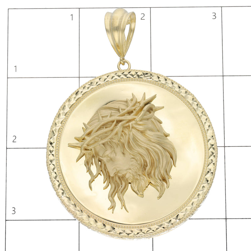 10 Karat Gold Jesus Face Big Medal