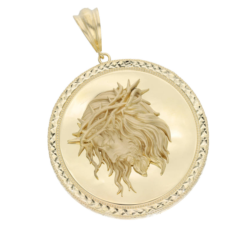 10 Karat Gold Jesus Face Big Medal