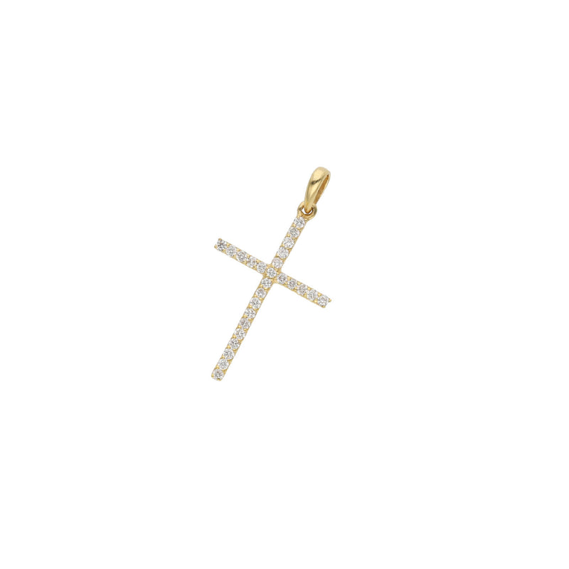 14 Karat Gold Cuban Chain & Natural Diamond Cross
