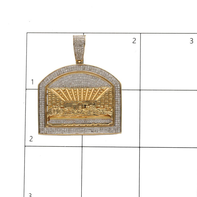 10 Karat Gold 1.05ctw Natural Diamond Last Supper Charm
