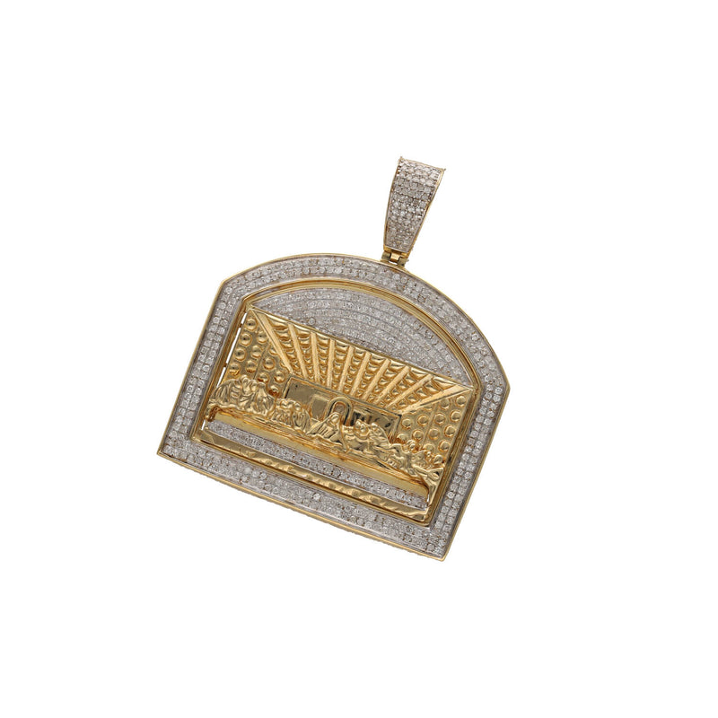 10 Karat Gold 1.05ctw Natural Diamond Last Supper Charm