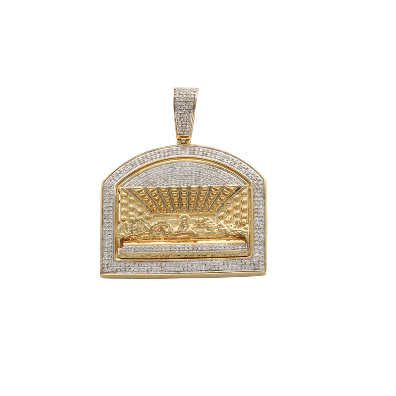 10 Karat Gold 1.05ctw Natural Diamond Last Supper Charm