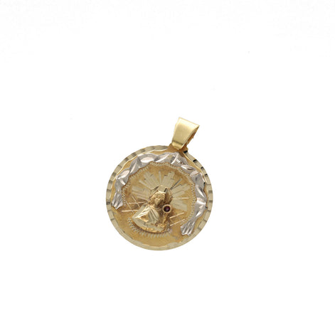 10 Karat Gold Diamond Cut Santa Barbara Medal