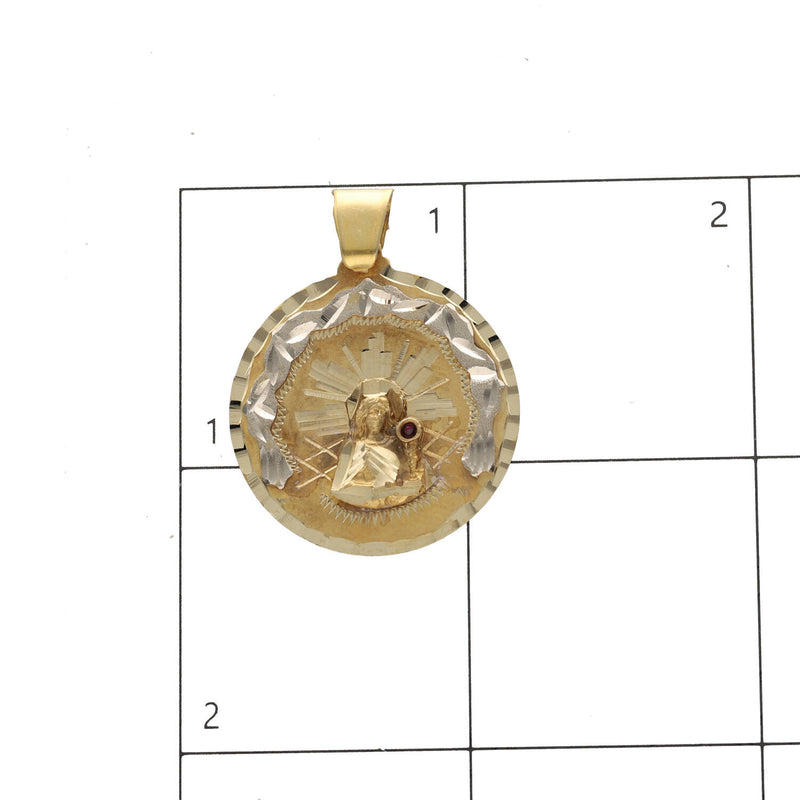 10 Karat Gold Diamond Cut Santa Barbara Medal