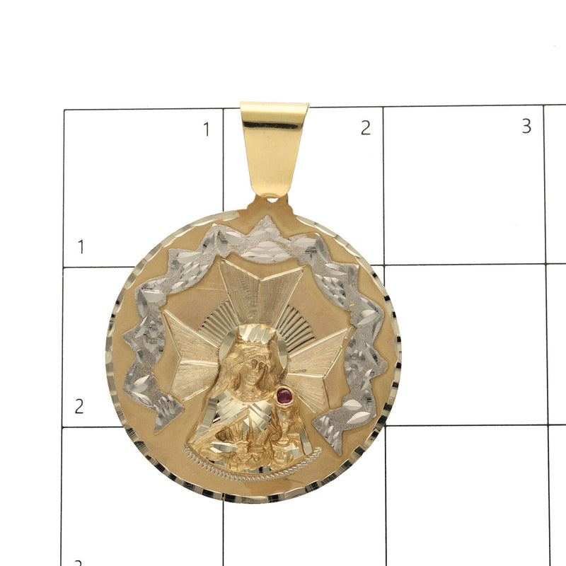 10 Karat Gold Diamond Cut Santa Barbara Medal