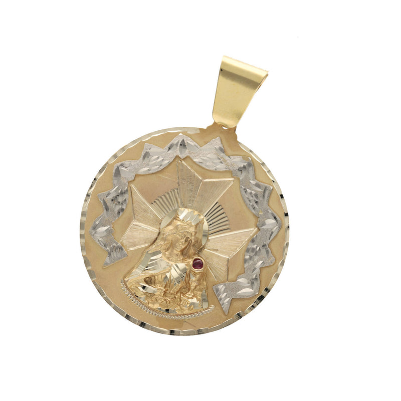 10 Karat Gold Diamond Cut Santa Barbara Medal