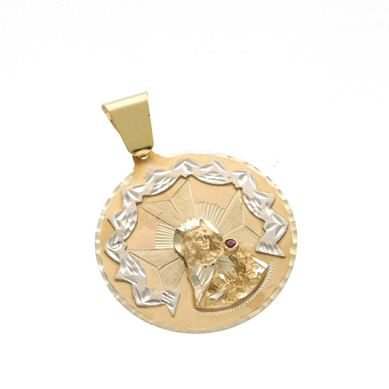 10 Karat Gold Diamond Cut Santa Barbara Medal