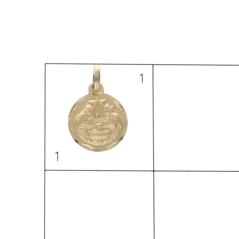 14 Karat Gold Cuban Chain & Baptism Medal