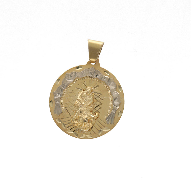 10 Karat Gold  Two Tone St. Lazaro Medal