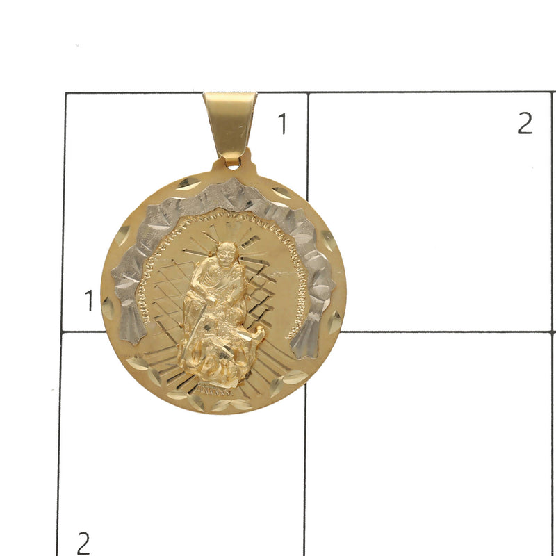 10 Karat Gold  Two Tone St. Lazaro Medal