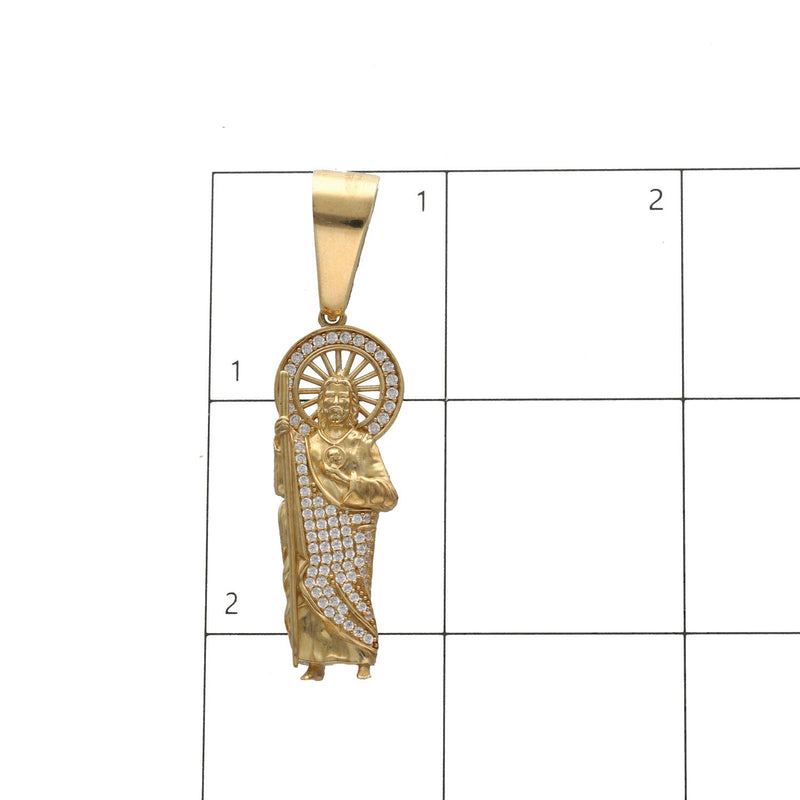 10 Karat Gold &  Cz St Jude Charm