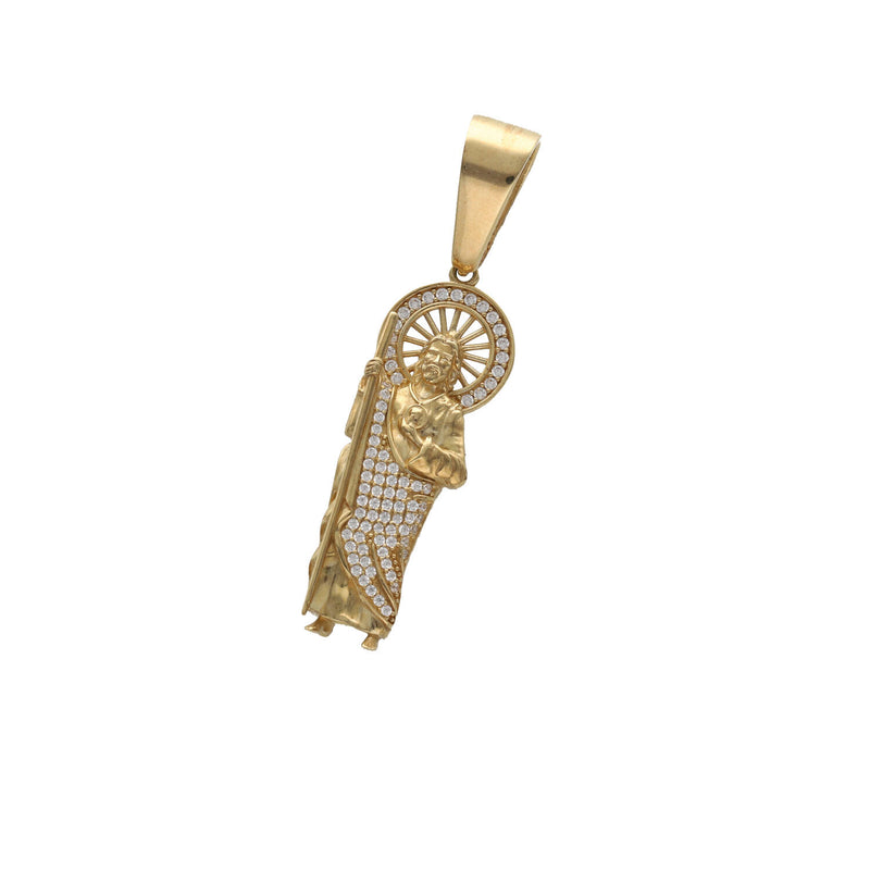 10 Karat Gold &  Cz St Jude Charm