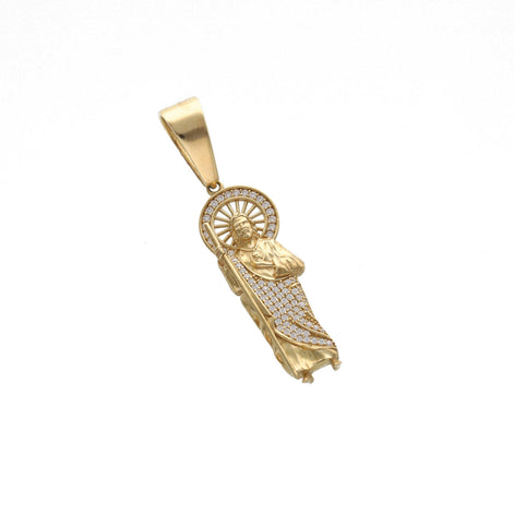 10 Karat Gold &  Cz St Jude Charm